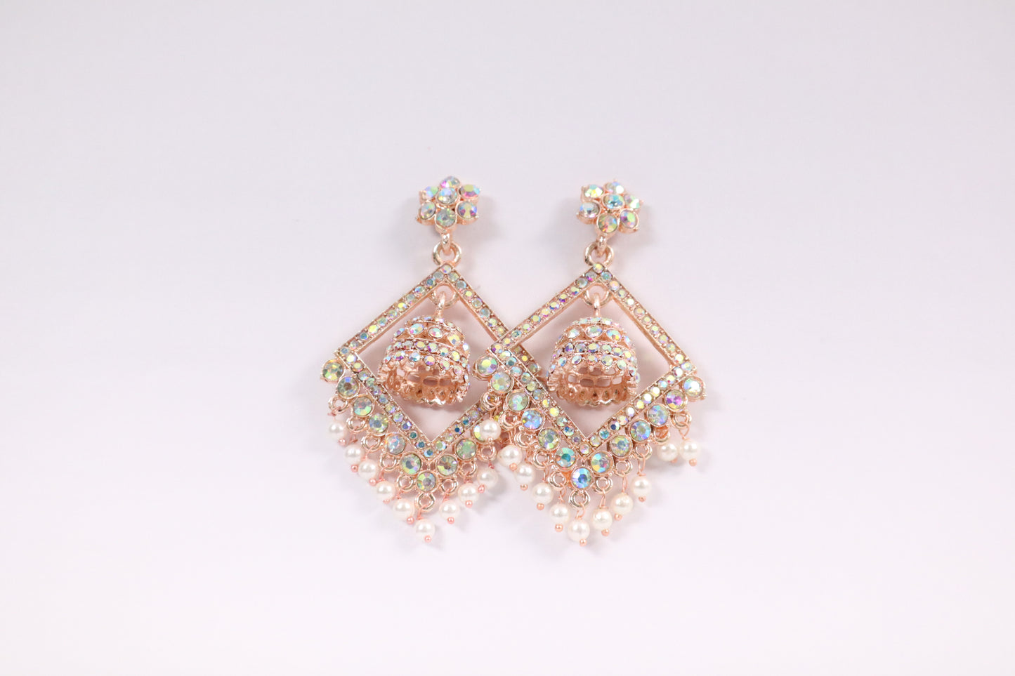 Crystal-Encrusted Jhumka Drops (DH ZG693)
