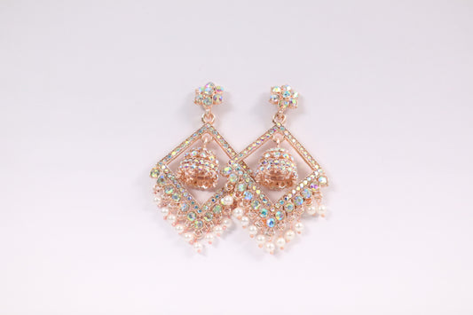 Crystal-Encrusted Jhumka Drops (DH ZG693)