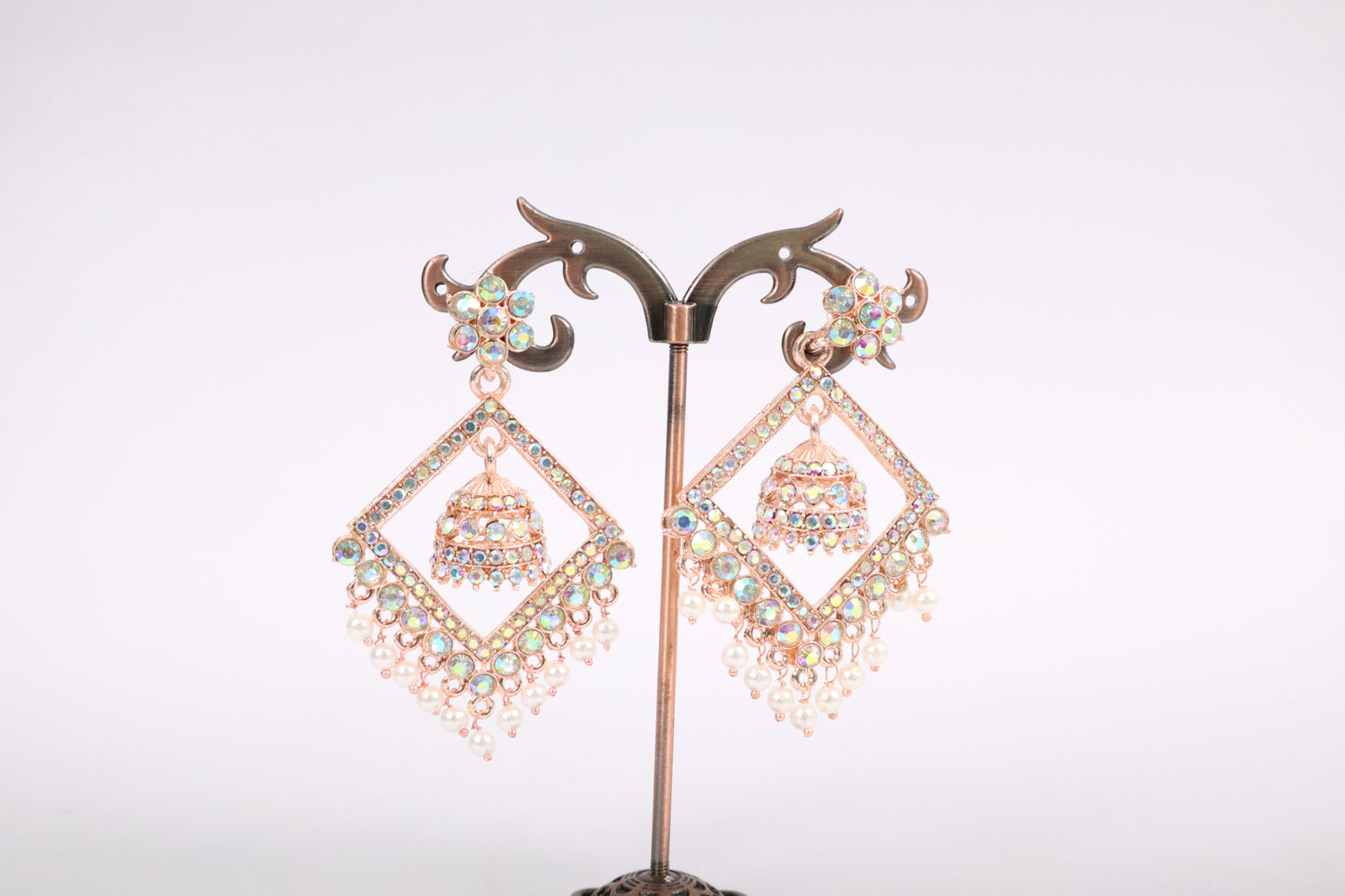 Crystal-Encrusted Jhumka Drops (DH ZG693)