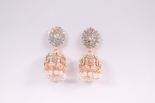 Modern Jhumka Earrings with Pearl Tassels (DH ZG770)