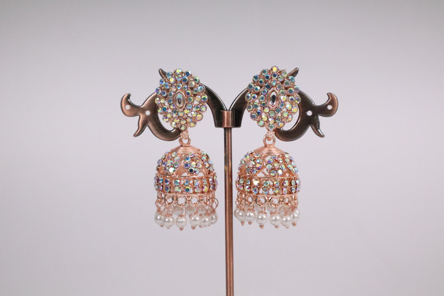 Modern Jhumka Earrings with Pearl Tassels (DH ZG770)