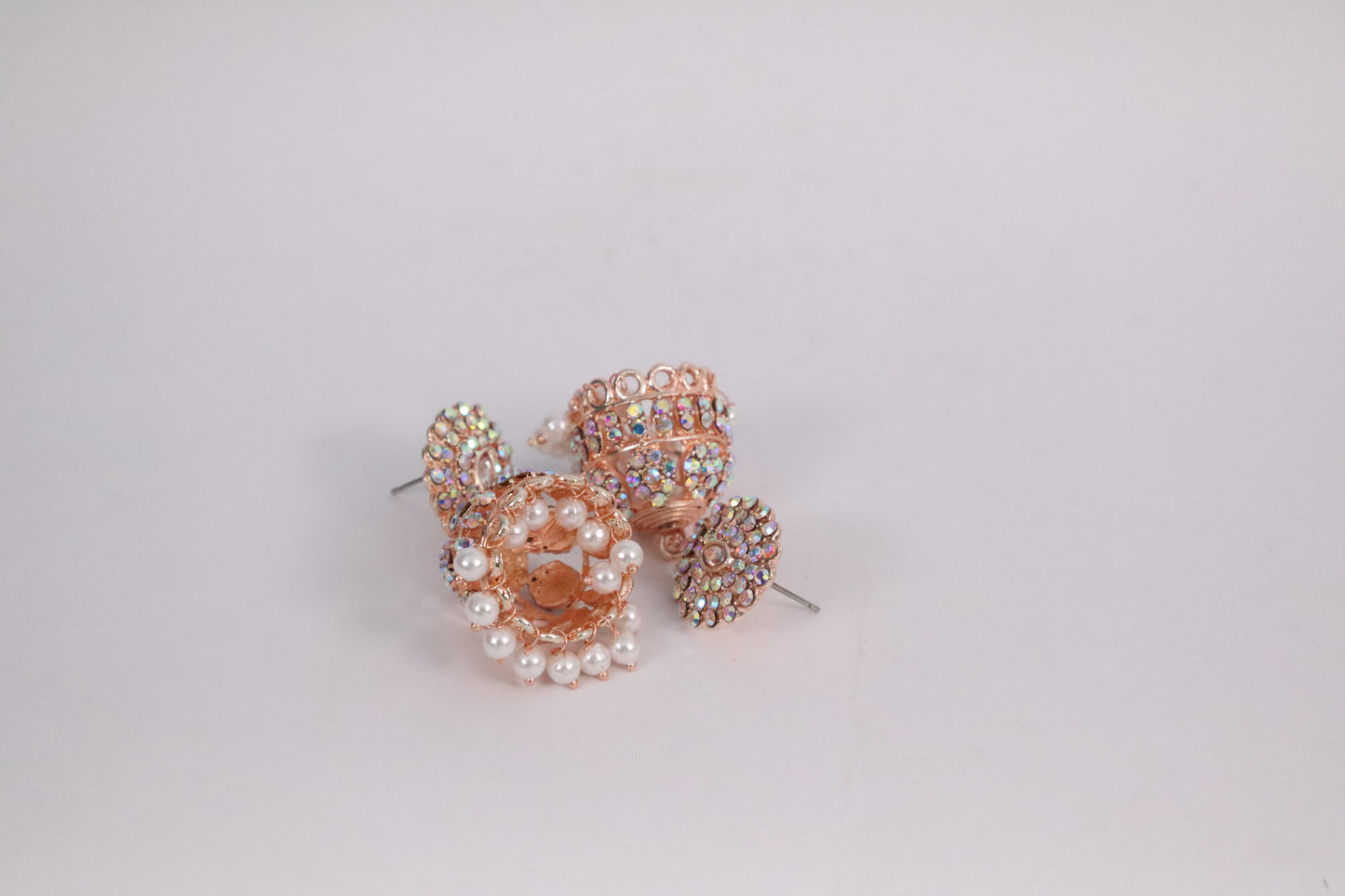 Modern Jhumka Earrings with Pearl Tassels (DH ZG770)