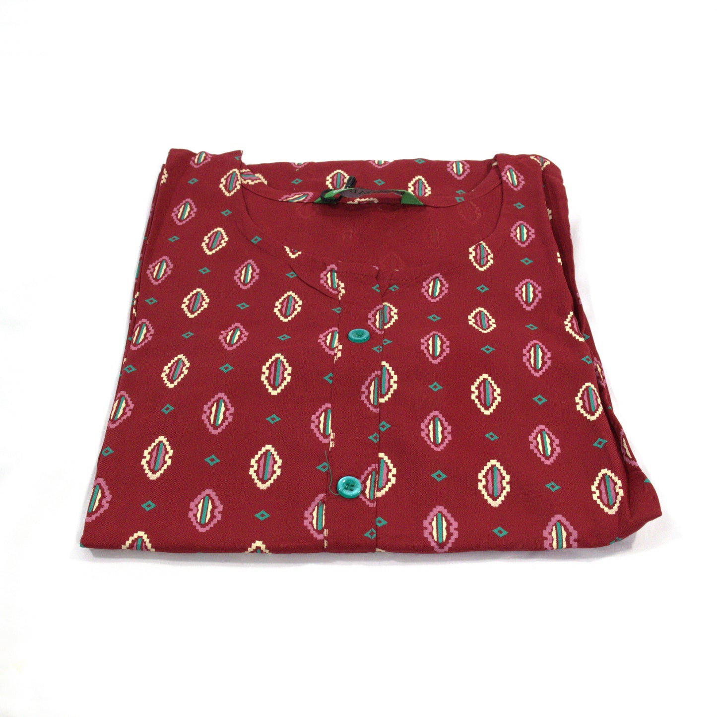 Maroon Kurta with Intricate Geometric Pattern
