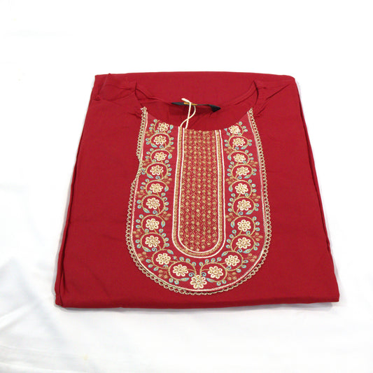 Regal Red Kurta with Intricate Embroidery