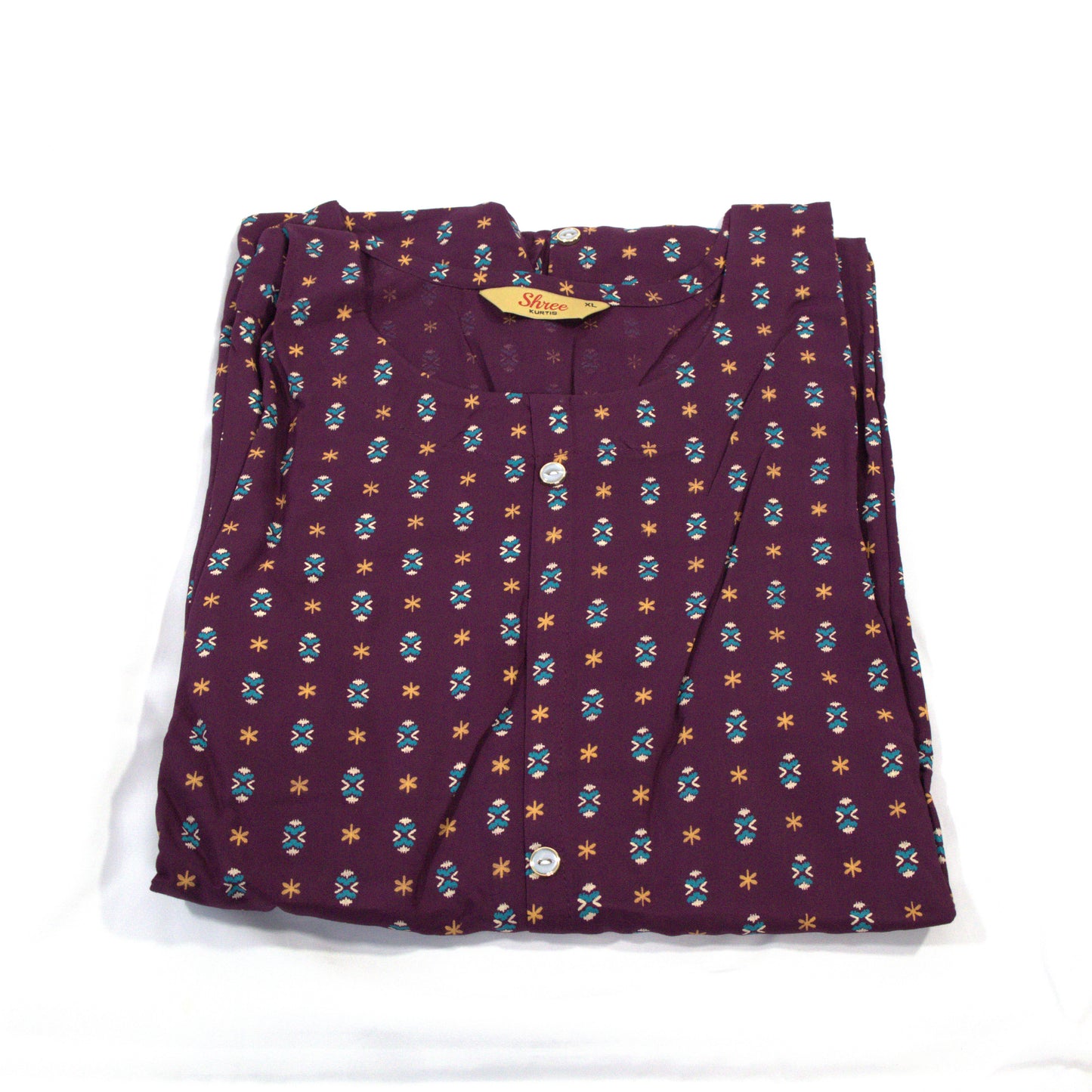 Vintage Vibes: Maroon Kurta with Retro Print