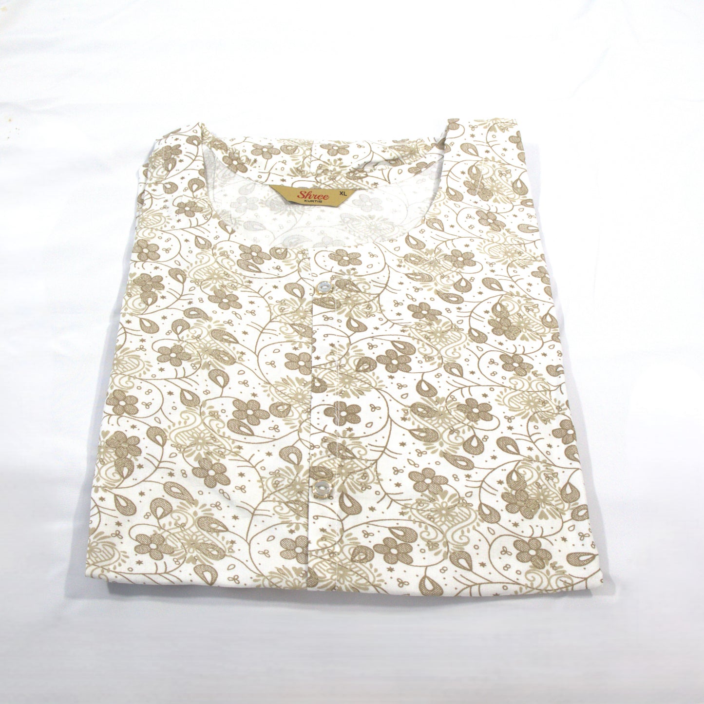 Subtle Elegance: Off-White Kurta with Delicate Floral Print