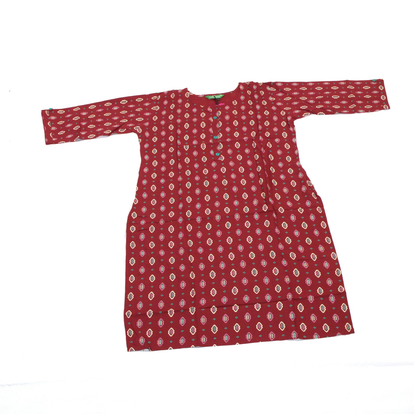 Maroon Kurta with Intricate Geometric Pattern
