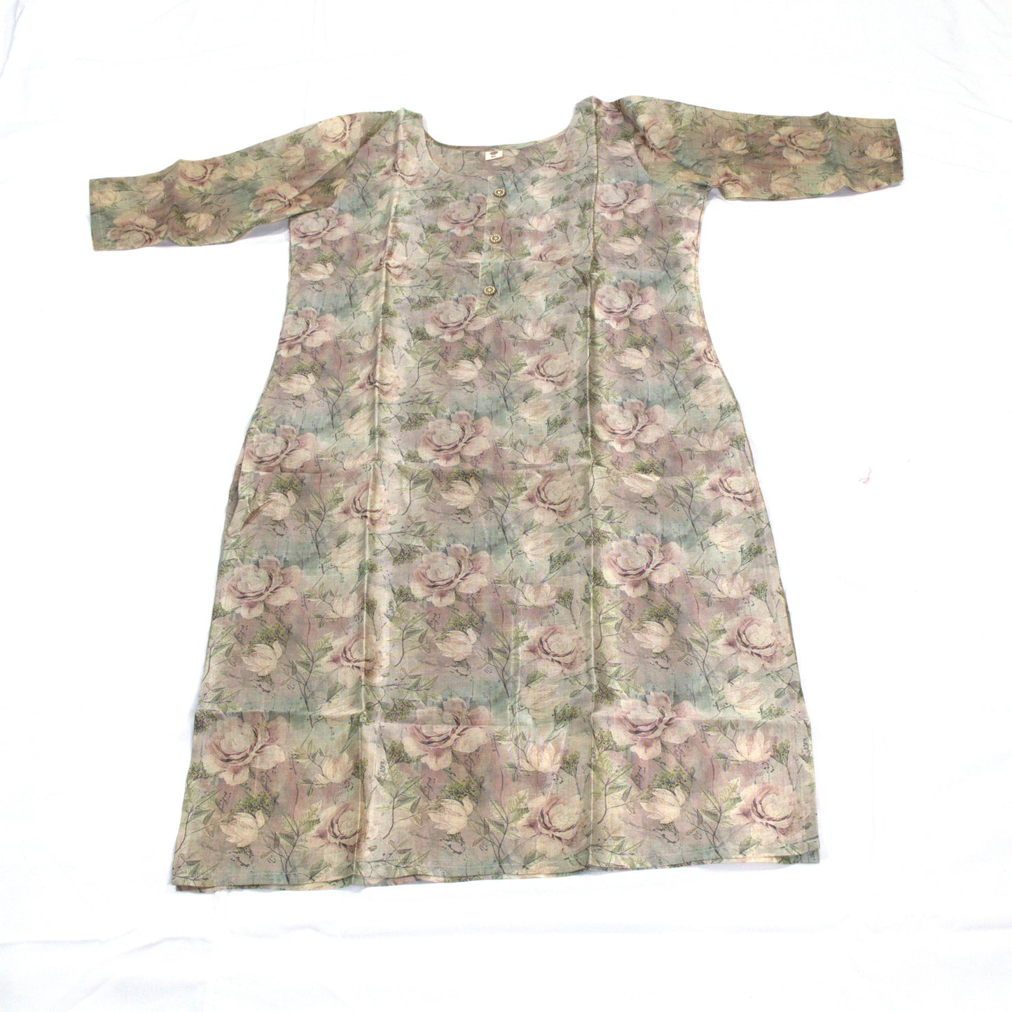 Beige Floral Kurta