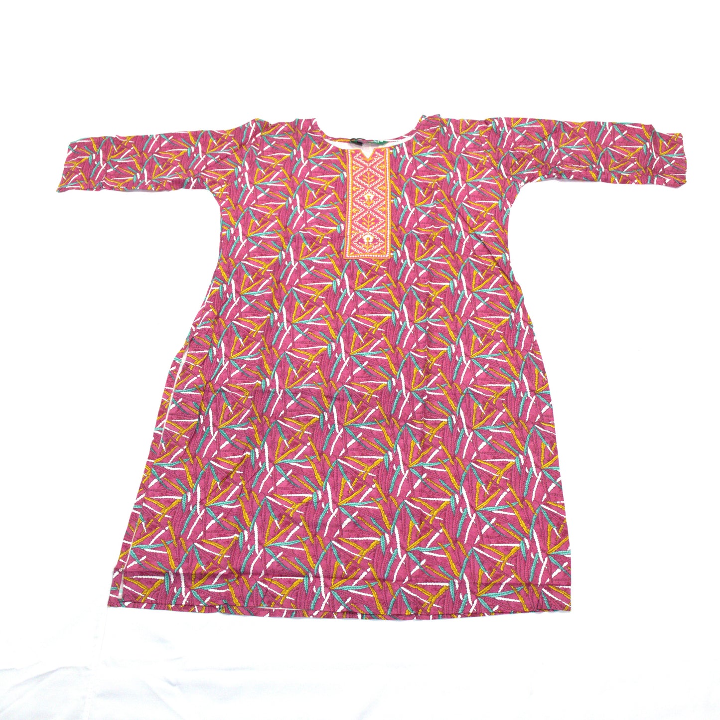 Enchanting Pink Kurta with Geometric Motifs