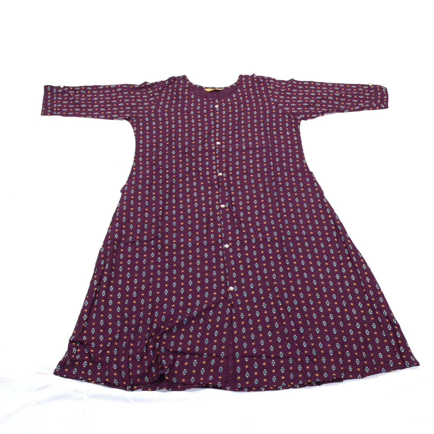 Vintage Vibes: Maroon Kurta with Retro Print