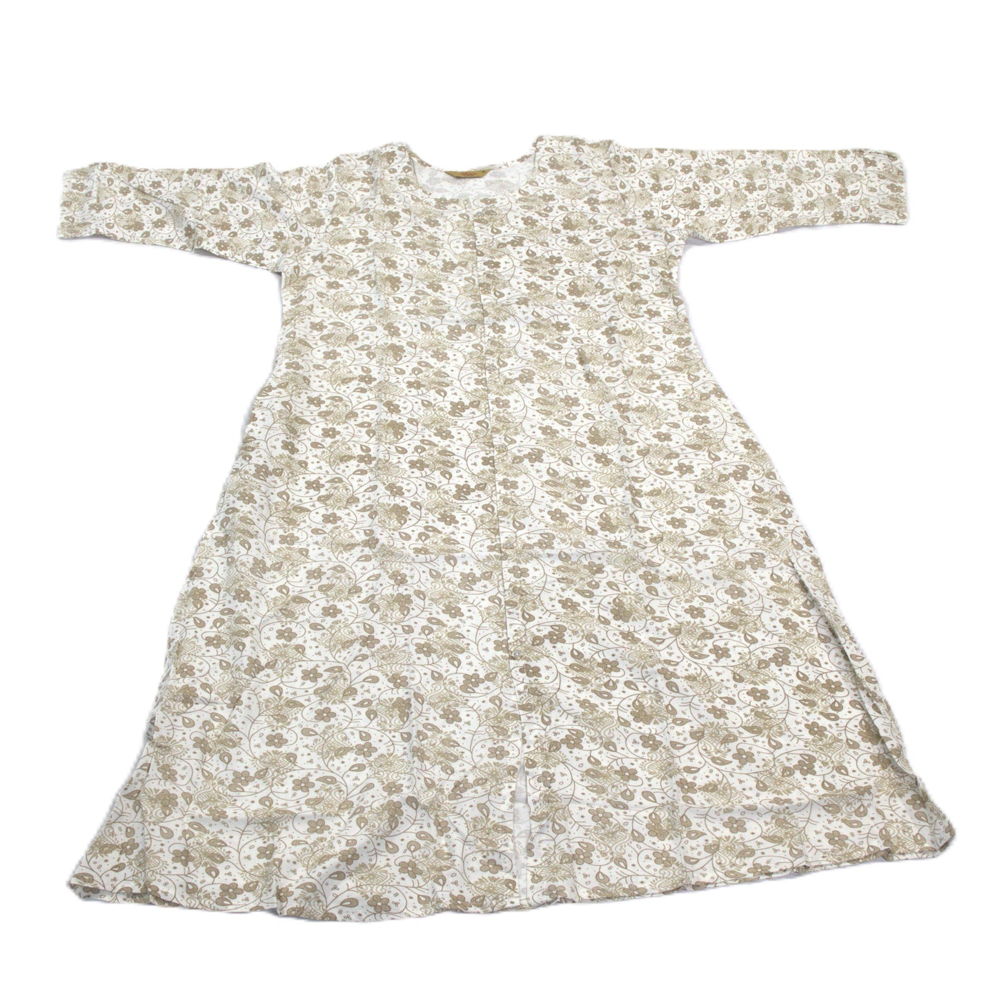 Subtle Elegance: Off-White Kurta with Delicate Floral Print