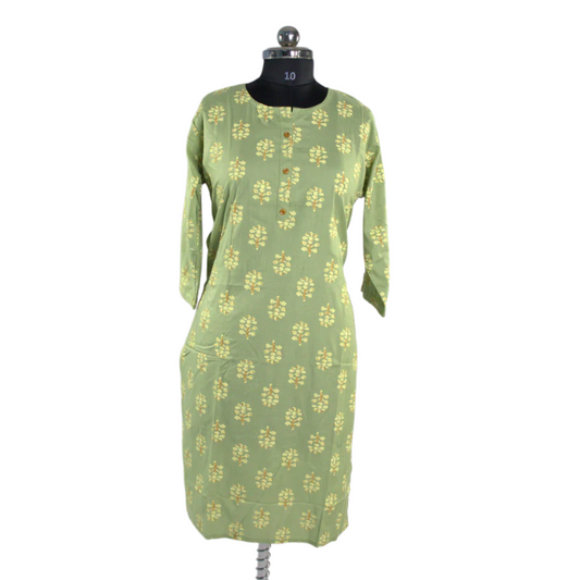 Green Floral Kurti