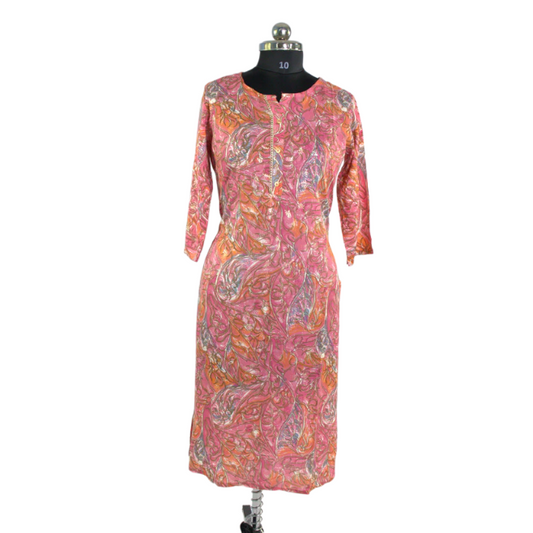 Pink Swirl Kurta