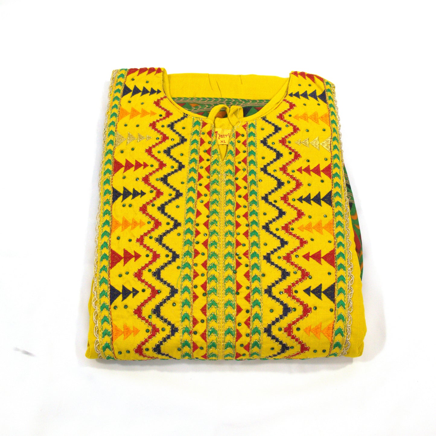 Sun-Kissed Elegance: Mustard Yellow Embroidered Kurti with Tiered Hem