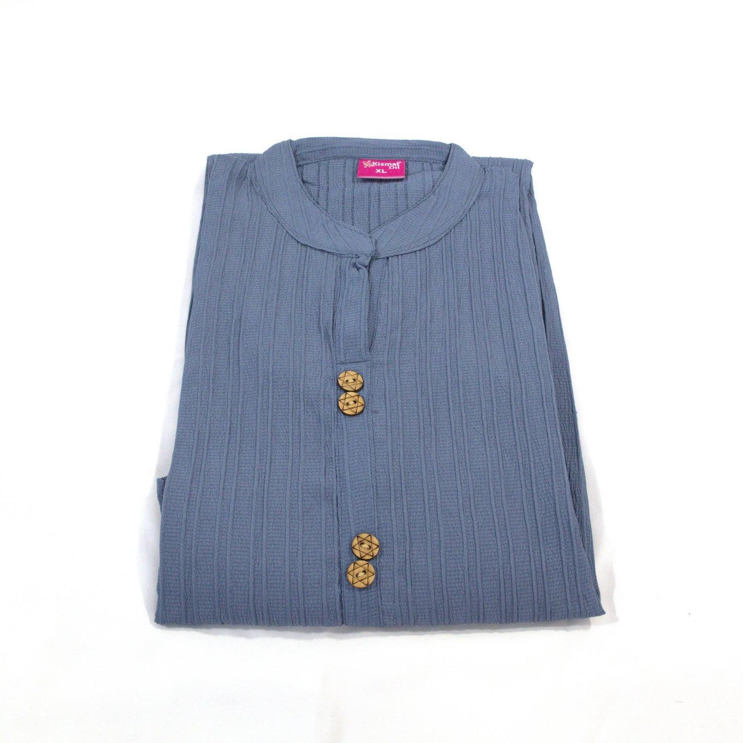 Serene Serenity: Textured Kurti with Mandarin Collar