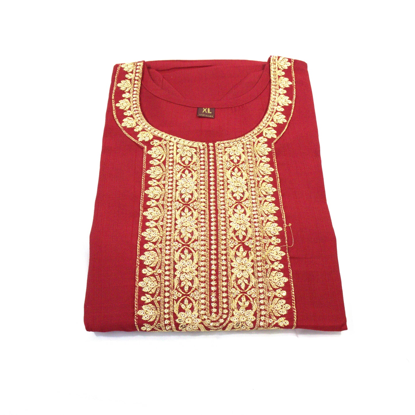 Royal Radiance: Maroon Kurti with Golden Embellishments