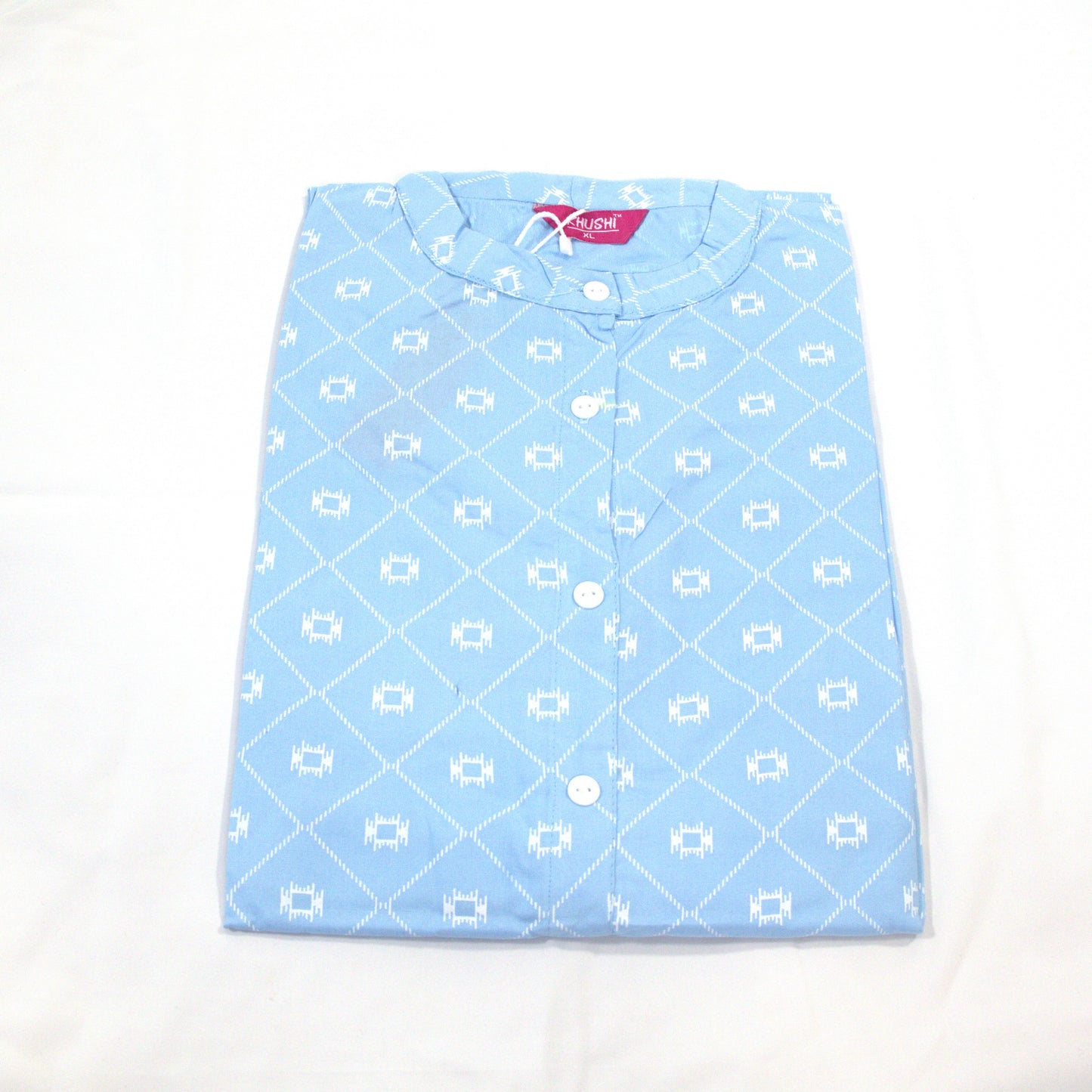 Sky Blue Kurti with Diamond Pattern