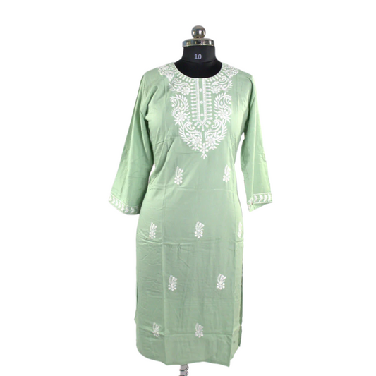 Cotton Kurta Set with Intricate Embroidery
