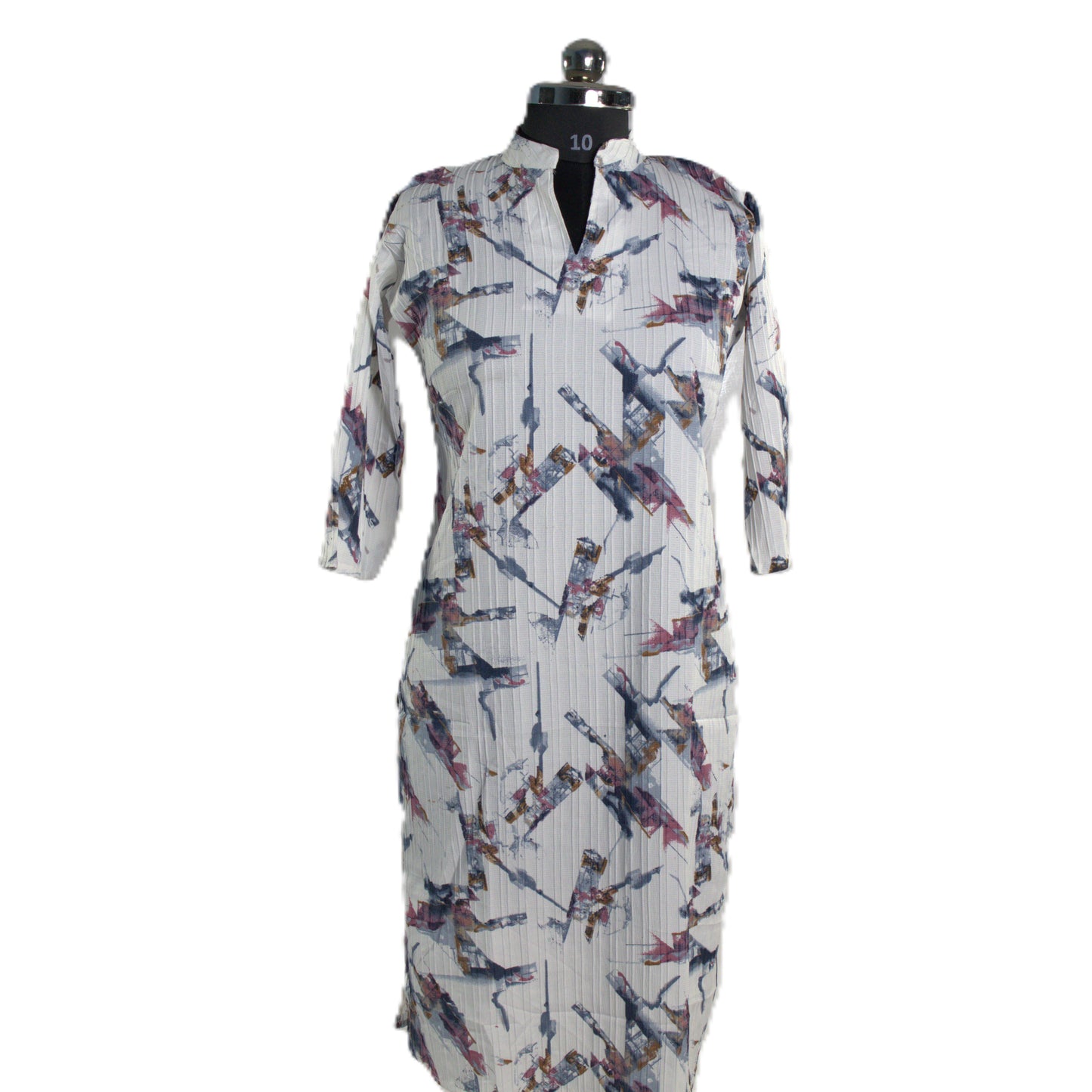 Modern Minimalism: White Abstract Printed Kurti