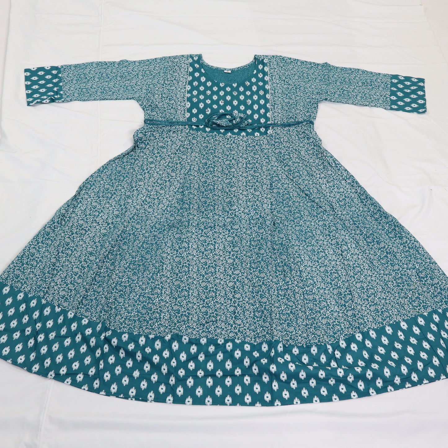 Bohemian Blue: Printed Kurti with Contrast Details