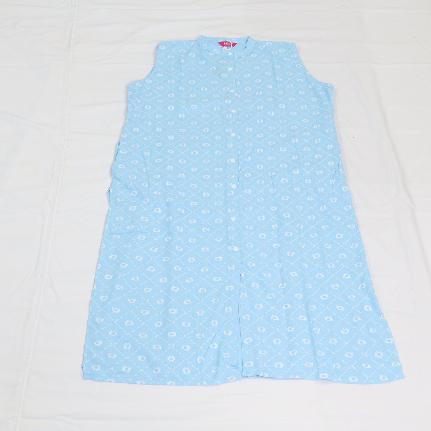 Sky Blue Kurti with Diamond Pattern